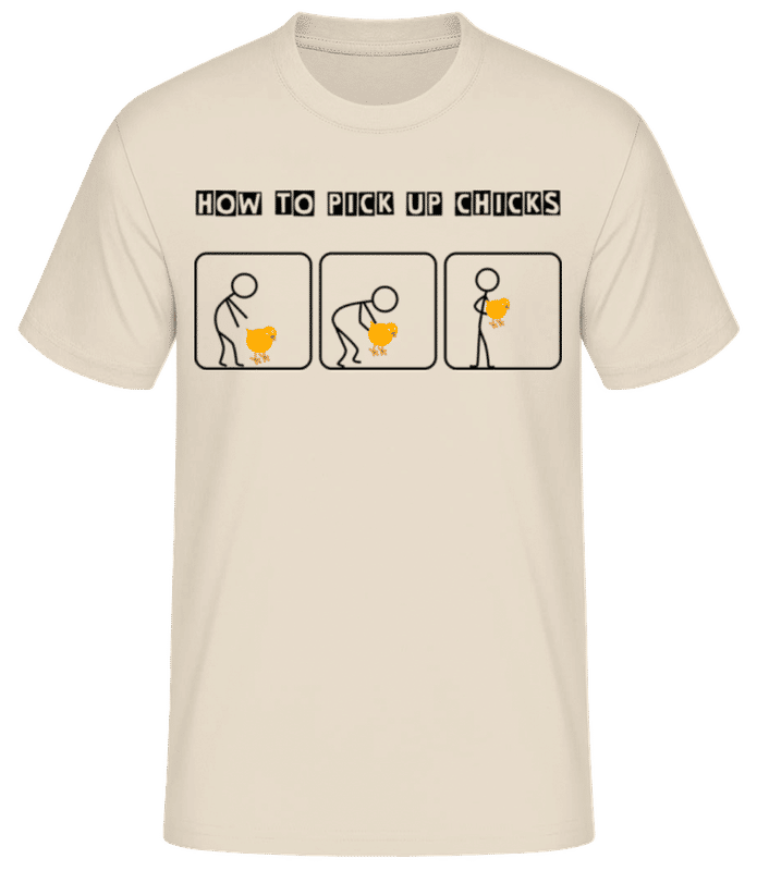 Vorschau: Pick Up Chicks - Männer Basic T-Shirt - Creme - Vorne