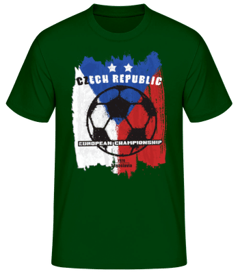 Fußball Tschechien Fahne - Männer T-Shirt B&C - Flaschengrün - Vorne