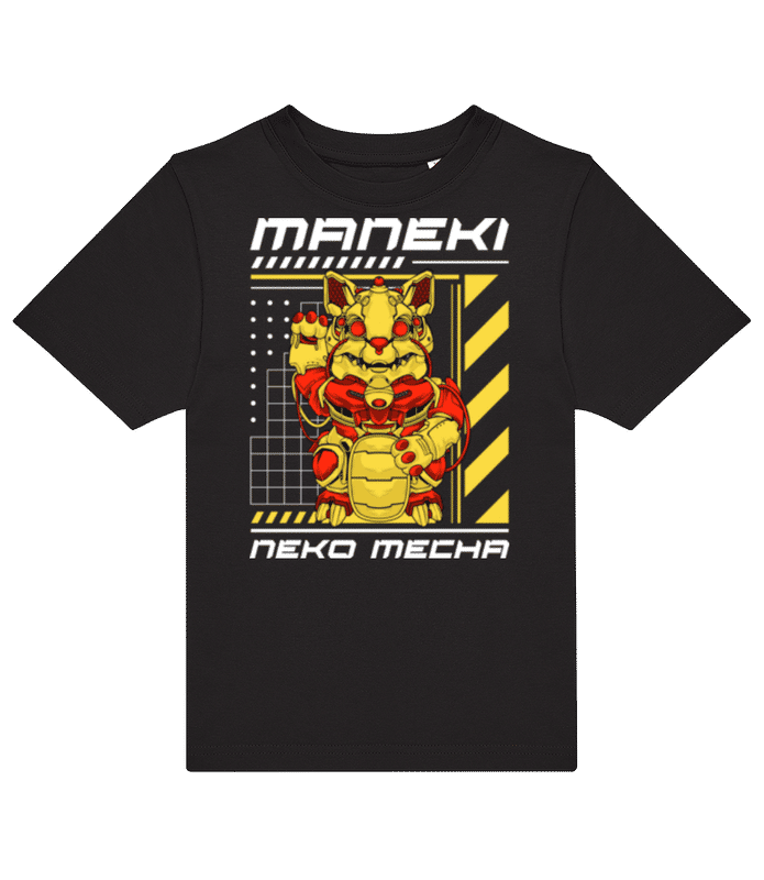 Vorschau: Maneki Neko Mecha - Kinder T-Shirt B&C - Schwarz - Vorne