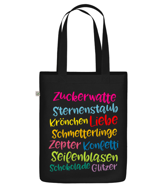 Vorschau: Einhorntasche - Bio Tasche - Schwarz - Vorne