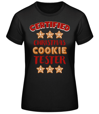 Certified Christmas Cookie Tester - Women's Basic T-Shirt - Black - Front