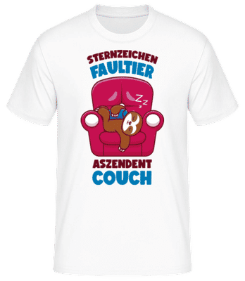 Sternzeichen Faultier - Männer Basic T-Shirt - Weiß - Vorne
