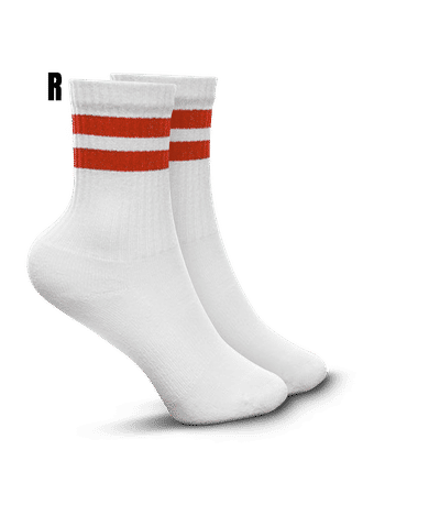 Chaussettes de tennis Mr. Socks - Blanc / Rouge - Droite
