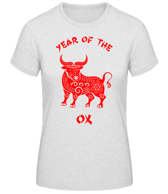 Chinese Zodiac Year Of The Ox - Dámske basic tričko - Melírovo šedá - Predné
