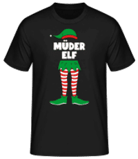 Müder Elf - Männer Basic T-Shirt - Schwarz - Vorne