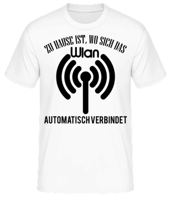Wo Das Wlan Sich Verbindet - Männer Basic T-Shirt - Weiß - Vorne