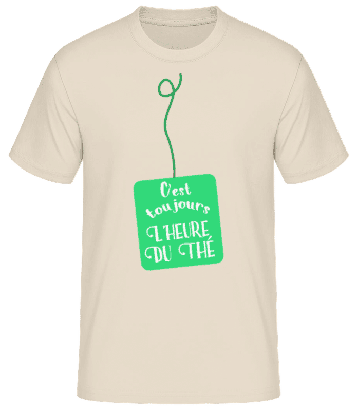Aperçu: C’est Toujours L’heure Du Thé - T-shirt standard Homme - Crème - Devant