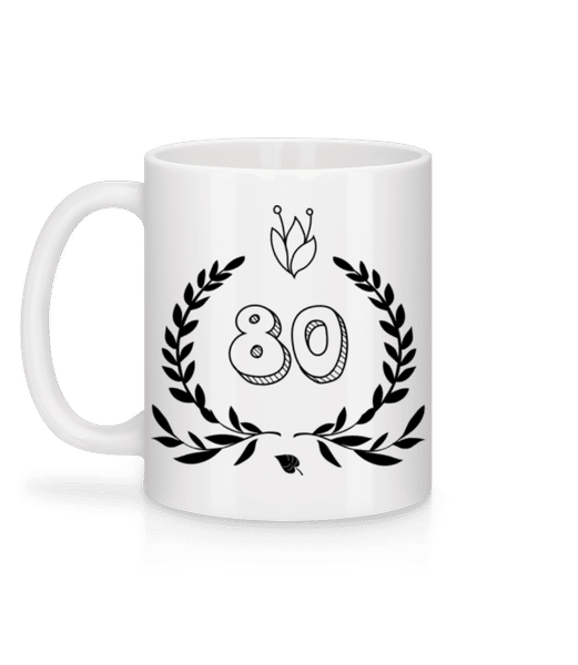 Vorschau: 80er Geburtstag - Tasse - Weiß - Hinten