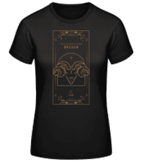 Art Déco Signe Astrologique Bélier - T-shirt standard Femme - Noir - Devant