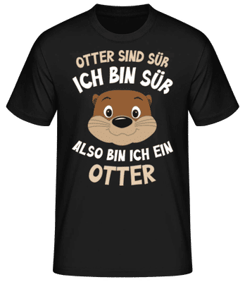 Otter Sind Süß - Männer Basic T-Shirt - Schwarz - Vorne