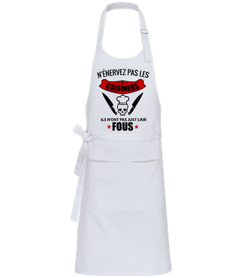 N'Énervez Pas Les Cuisiners - Tablier professionnel - Blanc - Devant