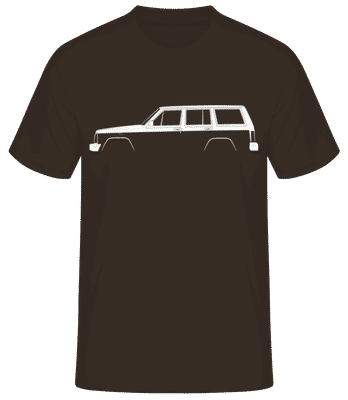 'Jeep Cherokee (XJ)' Silhouette - Männer Basic T-Shirt - Braun - Vorne
