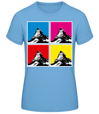 Pop Art Matterhorn - Camiseta básica de mujer - Azul claro - delante