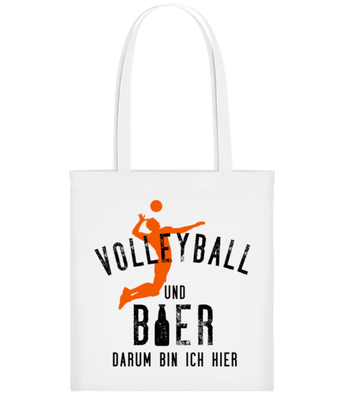 Vorschau: Volleyball Und Bier - Stofftasche - Weiß - Vorne