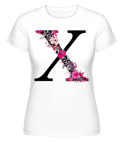 Aperçu: Fleurs Initiale X -  T-shirt Shirtinator femme - Blanc - Devant
