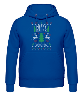 Merry Drunk Christmas - Pánska mikina - Kráľovská modrá - Predné