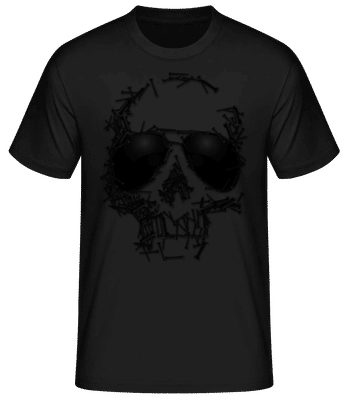 Sonnenbrille Totenkopf - Männer Basic T-Shirt - Schwarz - Vorne