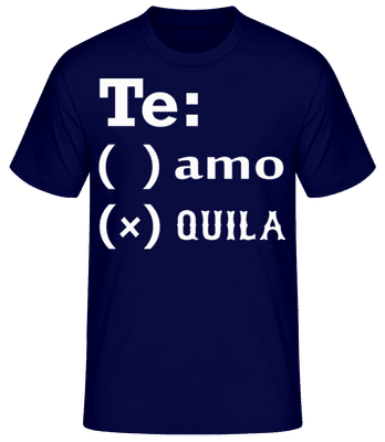 Tequila Blanco Te Amo - T-shirt standard Homme - Bleu marine - Devant