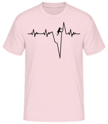 Bouldering Heartbeat - T-shirt standard Homme - Rose - Devant