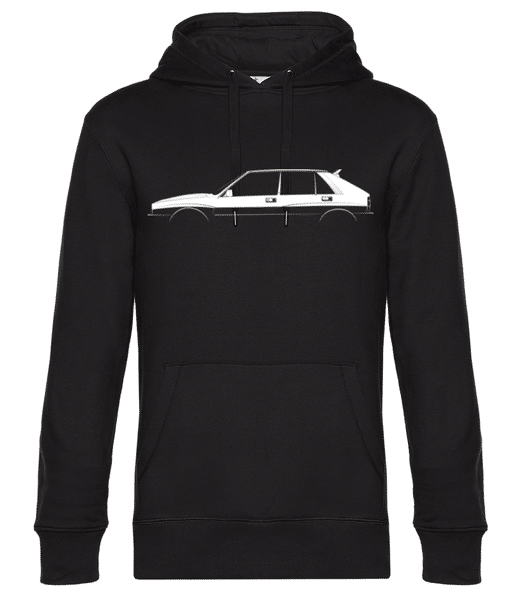 Aperçu: 'Lancia Delta HF Integrale' Silhouette - Sweat à capuche standard homme - Noir - Devant