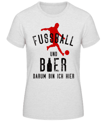 Fußball Und Bier - Frauen T-Shirt B&C - Grau meliert - Vorne
