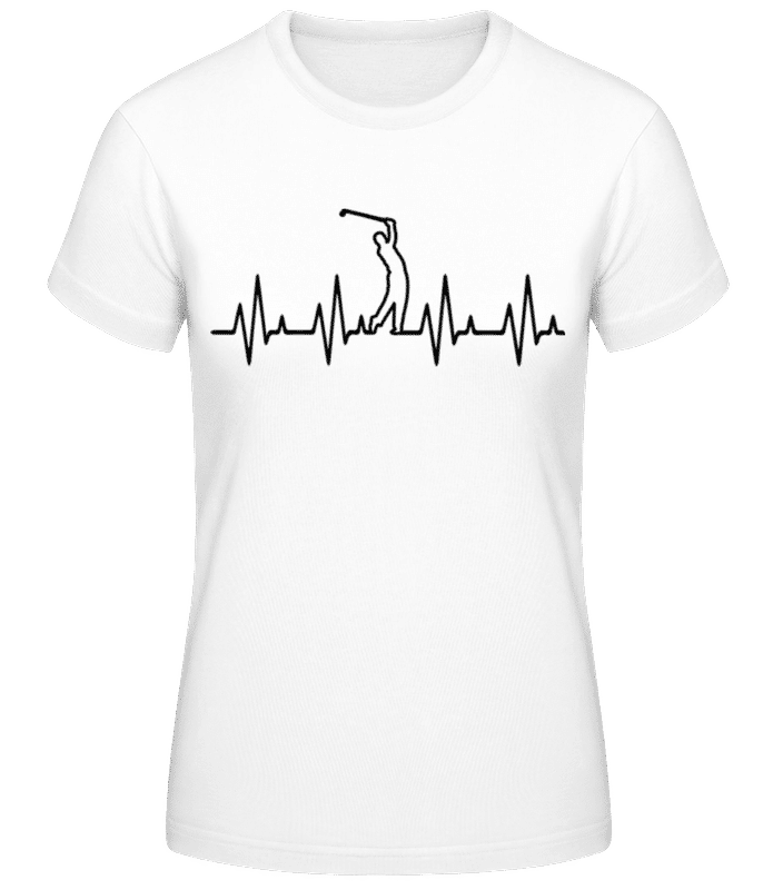Preview: Golf heartbeat - Women's Basic T-Shirt - White - Front