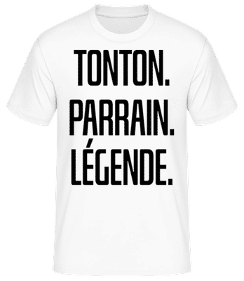 Tonton Parrain Légende - T-shirt standard Homme - Blanc - Devant