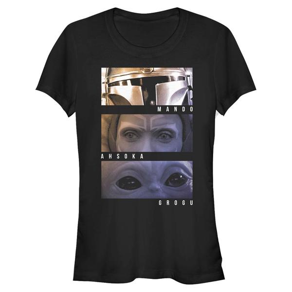 Aperçu: Star Wars - The Mandalorian - Skupina Character Eyes - Femme T-shirt - Noir - Devant