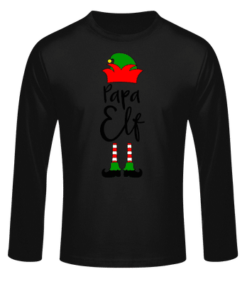 Papa Elf Figur - Men's B&C Longsleeve - Black - Front
