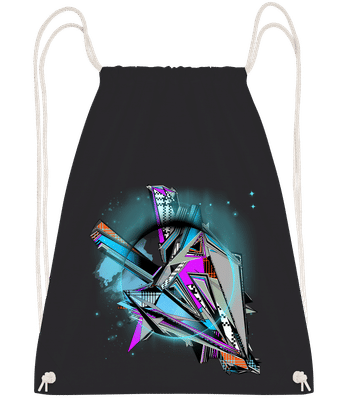 Geometrie Graffiti - Turnbeutel - Schwarz - Vorn