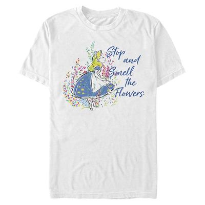 Disney Classics - Alice aux pays des merveilles - Alice Smell the Flowers - Homme T-shirt - Blanc - Devant