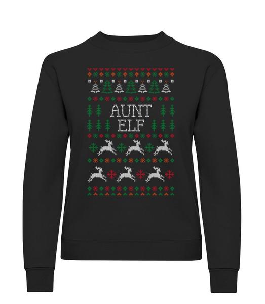 Aperçu: Aunt Elf - Sweatshirt Femme - Noir - Devant
