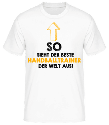 Bester Handballtrainer Der Welt - Männer Basic T-Shirt - Weiß - Vorne