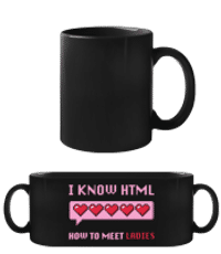 I Know HTML - Tasse Noire - Noir - Devant