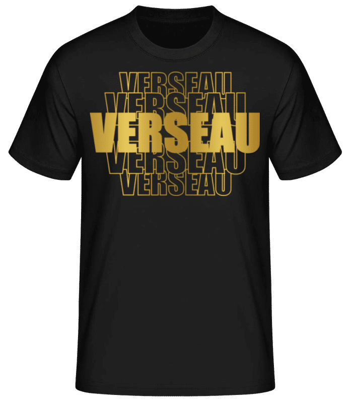 Aperçu: Écriture Doré Astrologique Verseau - T-shirt standard Homme - Noir - Devant