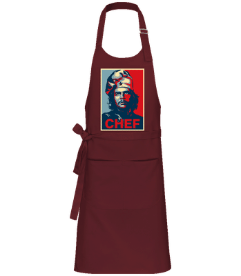 Chef - Delantal de cocina profesional - Burdeos - delante