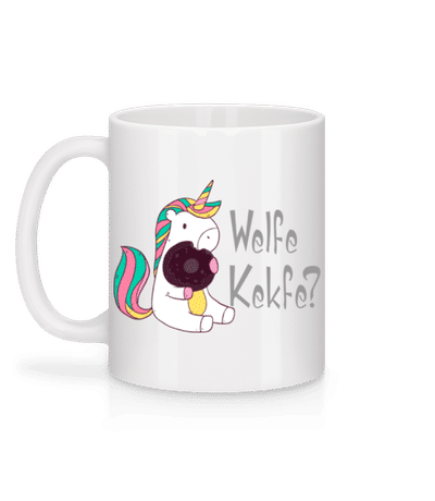 Einhorn Welfe Kekfe? - Tasse - Weiß - Hinten