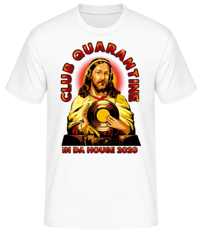 Náhľad: Club Quarantine - Pánske basic tričko - Biela - Predné