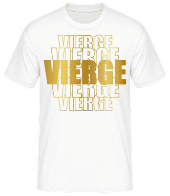 Écriture Doré Astrologique Vierge - T-shirt standard Homme - Blanc - Devant