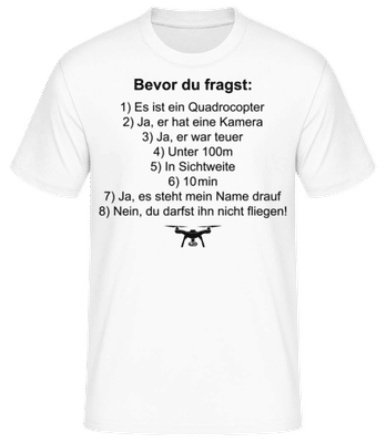 Dronen Fanatiker - Männer Basic T-Shirt - Weiß - Vorne