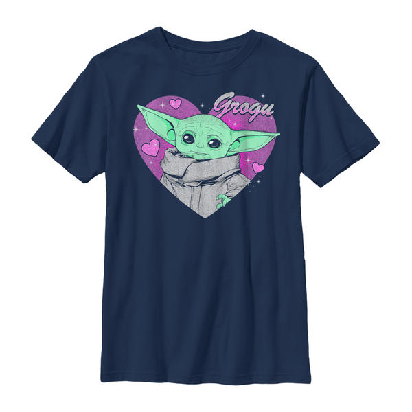 Aperçu: Star Wars - The Mandalorian - The Child Grogu Valentine - Valentine's Day - Enfant T-shirt - Bleu marine - Devant