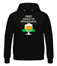 Offer Santa A Beer - Pánská mikina s kapucí - Černá - Napřed