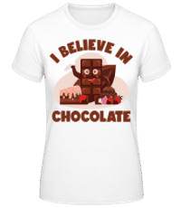 I Believe In Chocolate - Women's Basic T-Shirt - White - Front