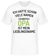 Lieblingsname Opa - Männer Basic T-Shirt - Weiß - Vorne