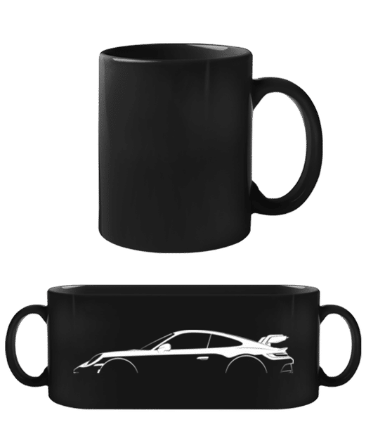 Aperçu: 'Porsche 911 GT3 (992)' Silhouette - Tasse Noire - Noir - Devant