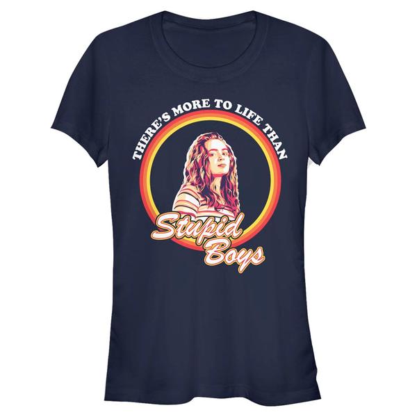 Aperçu: Netflix - Stranger Things - Max Stupid Boys - Femme T-shirt - Bleu marine - Devant