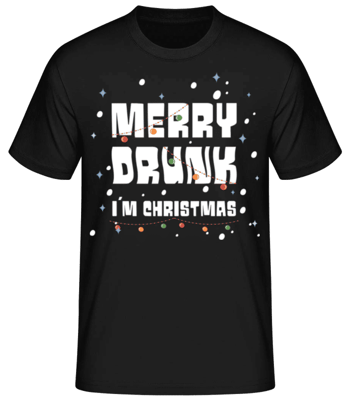 Vorschau: Merry Drunk - Männer Basic T-Shirt - Schwarz - Vorne