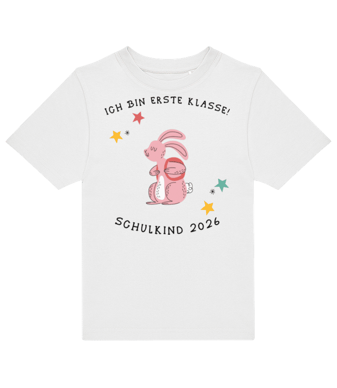 Vorschau: Schulkind 2026 Hase - Kinder T-Shirt B&C - Weiß - Vorne