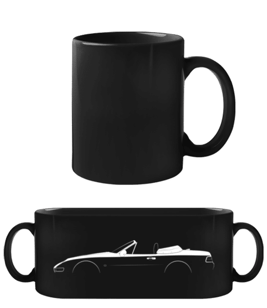 'Porsche 968 Cabriolet' Silhouette - Tasse Noire - Noir - Devant
