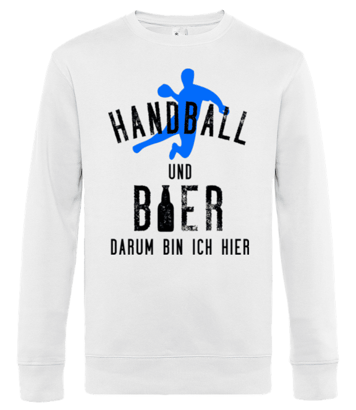Vorschau: Handball Und Bier - Männer Standard Pullover - Weiß - Vorne